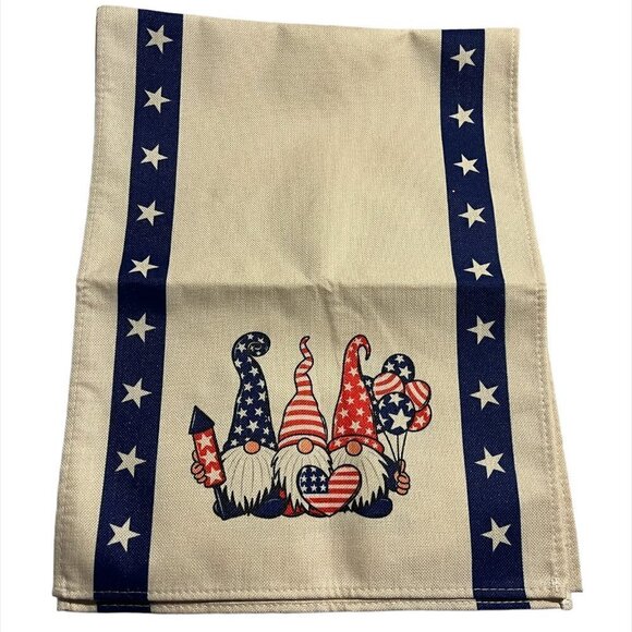 Adorable Patriotic Gnome Table Runner NWOT - Picture 1 of 2
